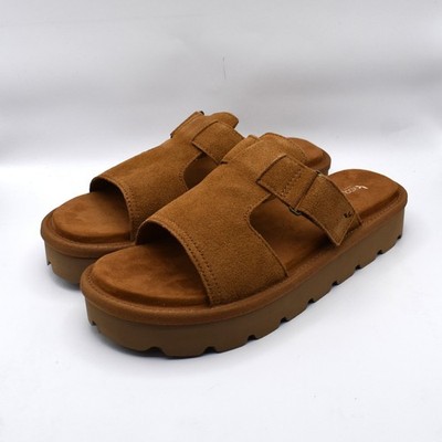 Koolaburra by UGG Womens Tizz Suede Platform Slides Chestnut Size 11 NEW 1167751