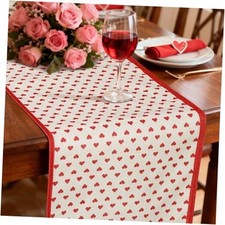 Chemin de table Saint Valentin 72 x 13 pouces rouge amour coeur chemin de table avec rouge 