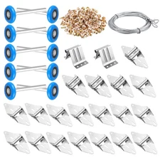 Lounsweer Garage Door Rollers Hinges Set Bracket Screw Wire Rope Replacement ...