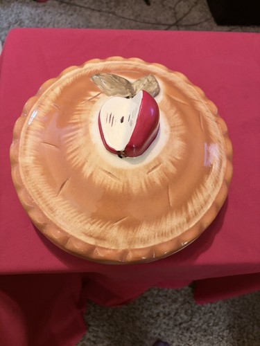 Vintage Ceramic Apple Pie Dish /Keeper Autumn Fall Apples