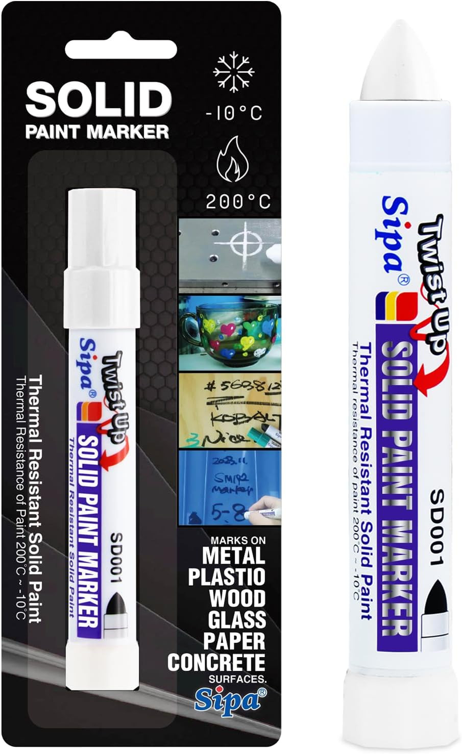 Markal 61051 Quik Stik Twist Solid Paint Marker White Fast-Drying Weather UV US