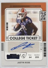 2022 Panini Chronicles Draft Picks Blue 41/99 Justyn Ross #CCT-JRO Auto 0b2