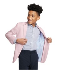 Tommy Hilfiger Big Boys Modern-Fit Stretch Oxford Sport Coat- Pink - 10 - Defect