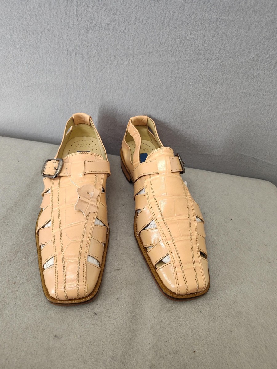 chinese dress ladies Calfskin Men's Leather Sandals Men Leather Shoes British Style Brown / US 9 / UK 8 / EU 42