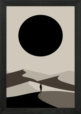 Minimalistische Wüstenlandschaft mit Fi gerahmtes Wandbild Poster Leinwanddruck Bild