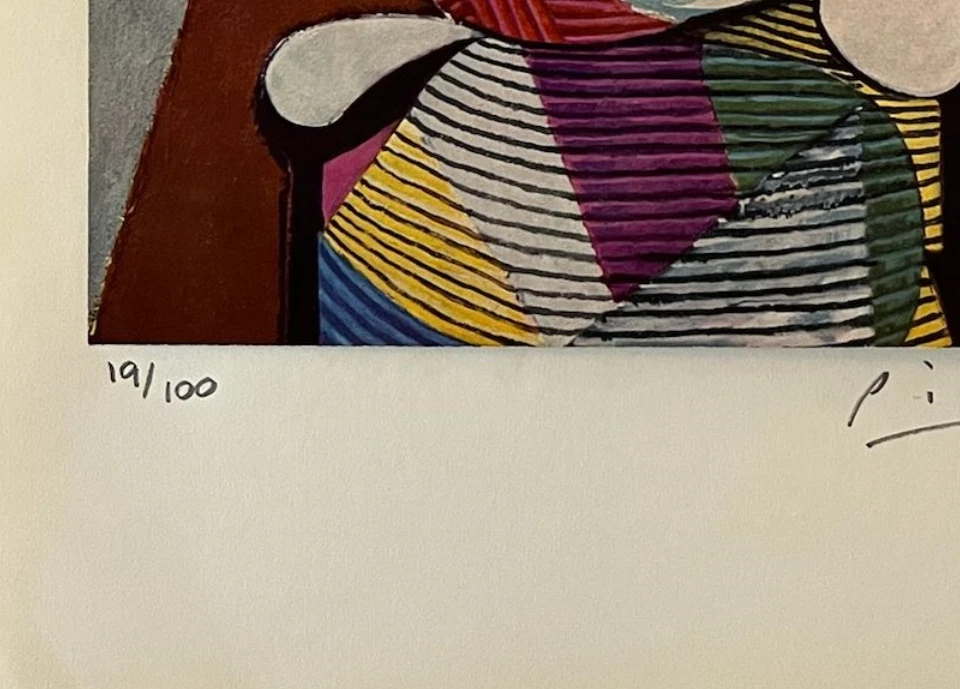 Pablo Picasso 原版手工签名平版画带真品证明和 3,500 美元评估 — 第 4/4 张图片