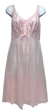 VTG Vanity Fair 70's Size 32 Sleeveless Pink Lace Tricot All Nylon Pullover Gown