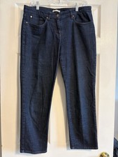 Eileen Fisher Indigo Stretch Denim Straight Leg Jeans Pants Medium M