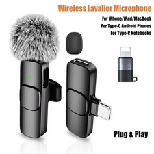 Wireless Lavalier Microphone For Video Audio Record Vlog Live Stream Lapel Mic