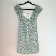 Pink Lily Womens Mini Dress Sage Green White Daisy Floral Cottagecore Summer SM