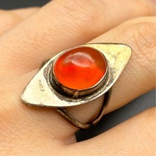 Vintage Agate Sterling Silver Ring Size 6.25