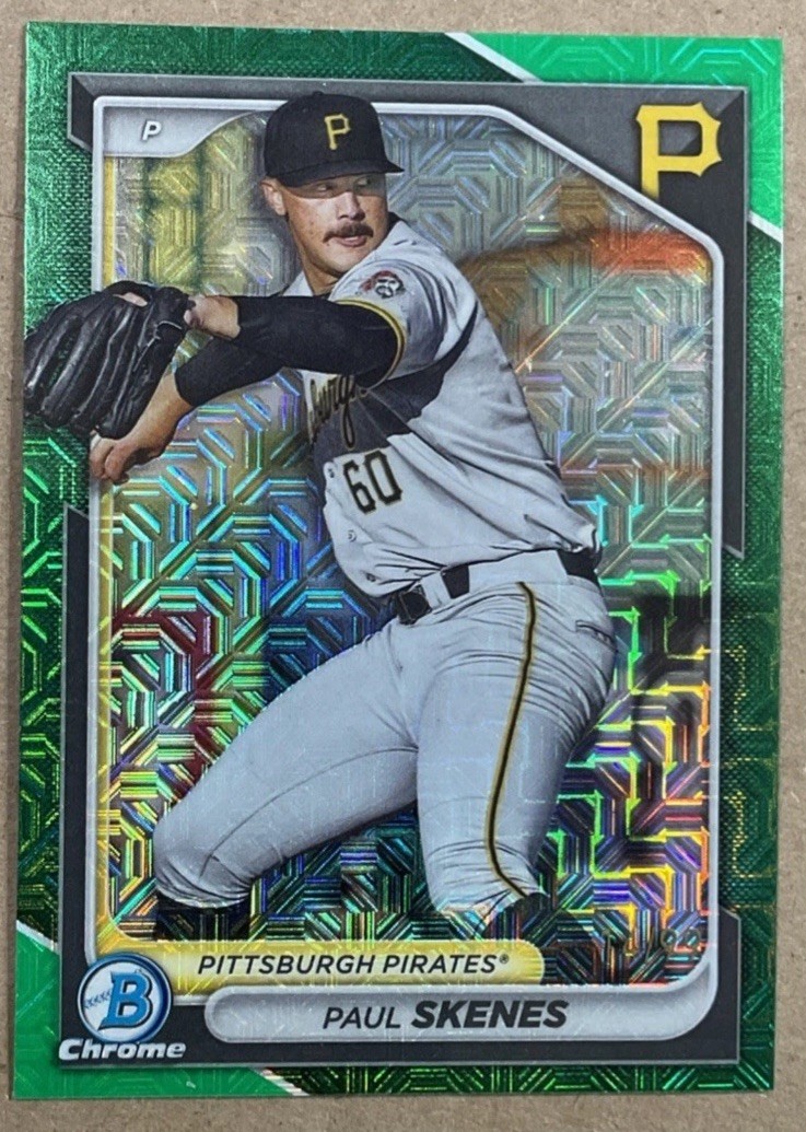 2024 Bowman Chrome Paul Skenes #BCP-125 Green Mojo Refractor 14/99 SSP Cy Young