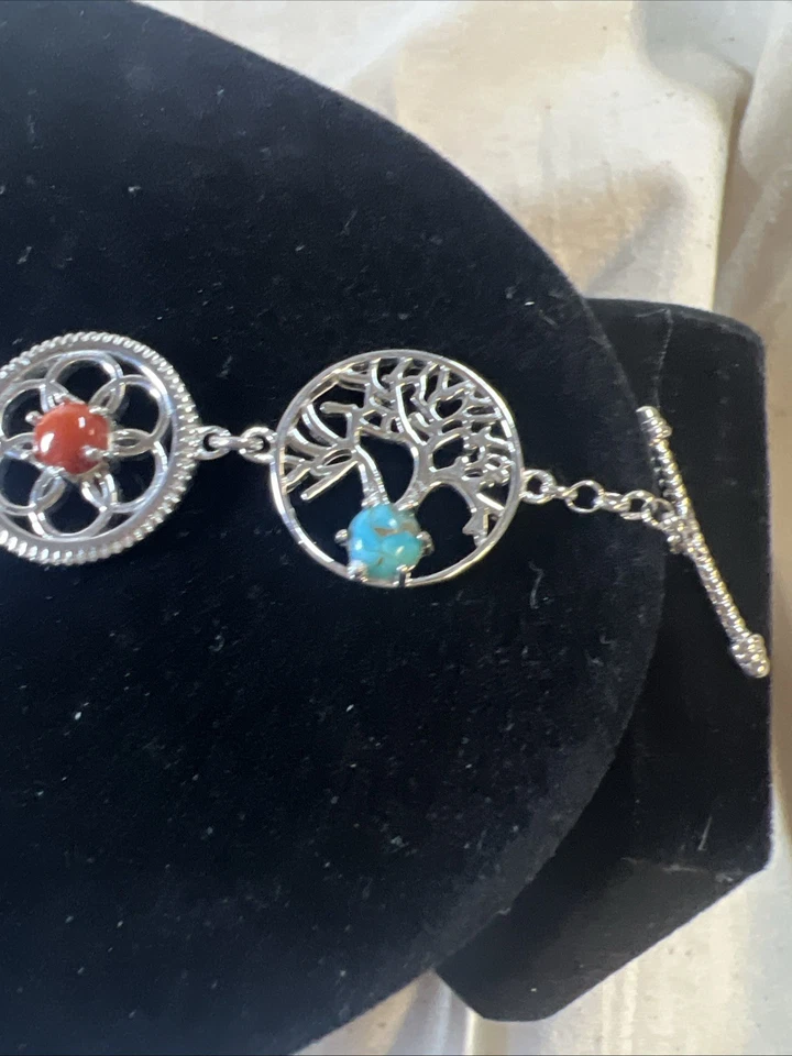 Brazalete Karis de múltiples piedras preciosas en enlace de platino (7,25 pulgadas) 4,35 quilates #43 Foto 3 de 4