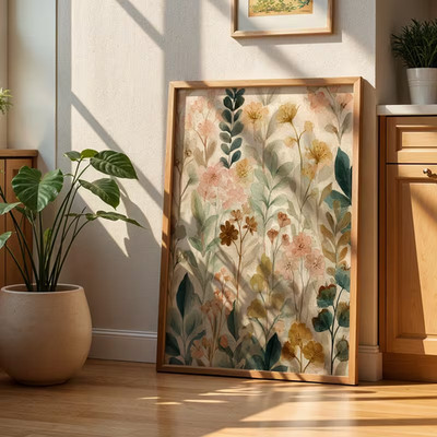 Leinwanddruck  Bohemian Vintage Blumen Wandkunst Wohndekoration