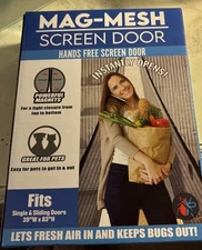 MAG-MESH Magnetic Screen Door Heavy Duty Strong Magnets & Mesh -Transparent