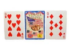 Swap Playing Card    FLAGS OF OUR COUNTRY    Lot of 2  Red Nines