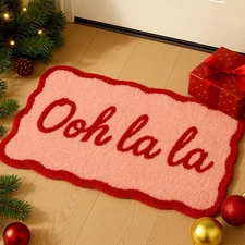Christmas Pink Bathroom Rugs 20" x 31" Ooh La La Funny Bath Mat Non Slip Cute...