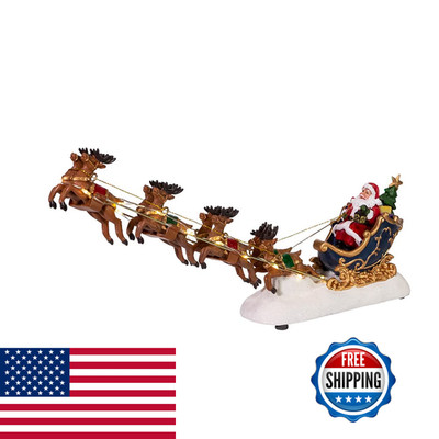 Kurt S. Adler Kurt Adler 7-Inch Battery-Operated Led Santa Sleigh Table Piece