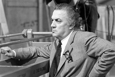 Federico Fellini during the reharsal of a TV show 1960s Old Photo 1