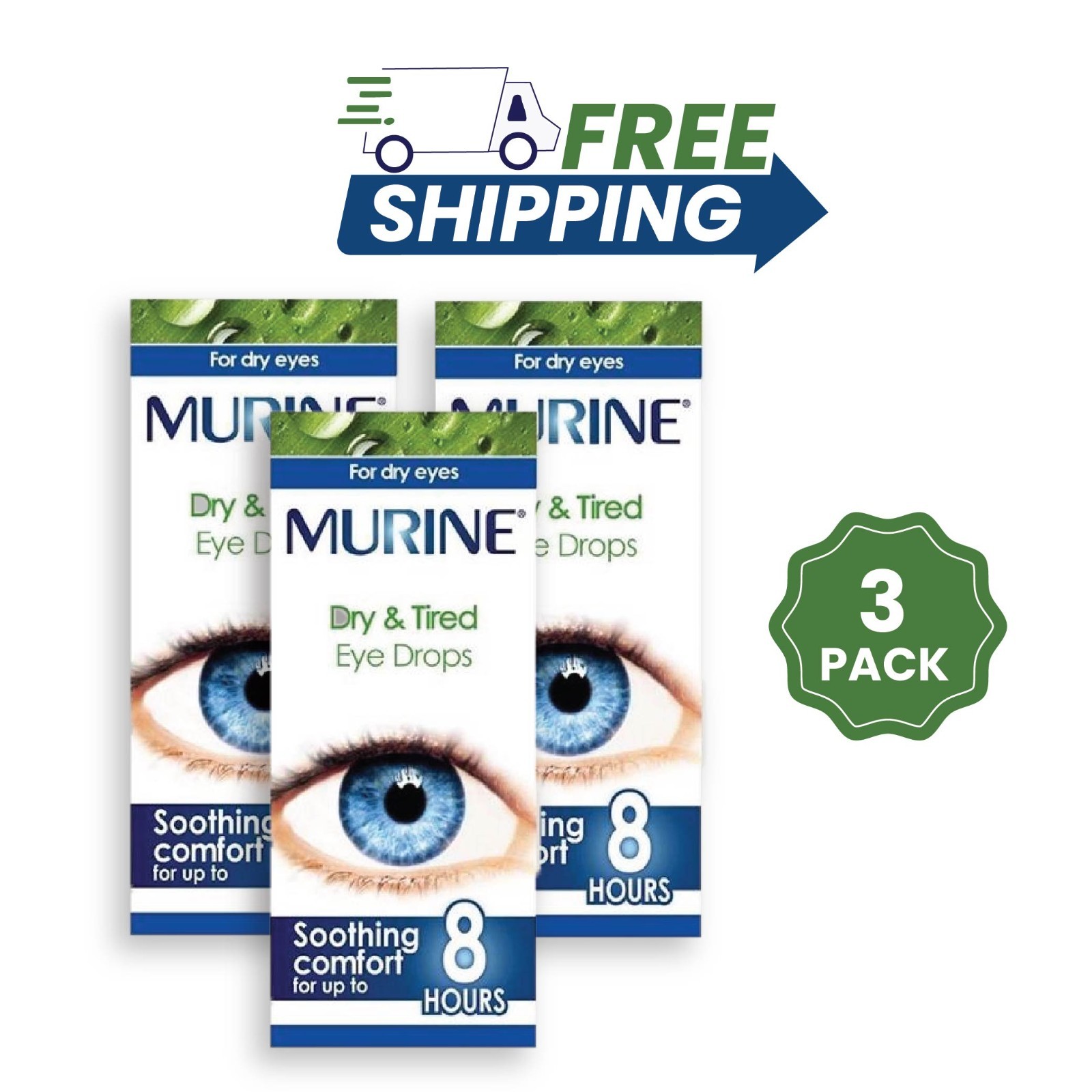 Murine Dry & Tired Eyes Lubricant 15ml Pack Of 3 Relief Eye Drops