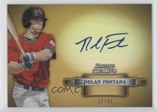2012 Bowman Sterling Prospect Gold Refractor 25/50 Nolan Fontana Auto 0f8