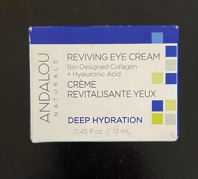 Andalou Naturals Deep Hydration Eye Cream 0.45 Oz Vegan Collagen Hyaluronic Acid