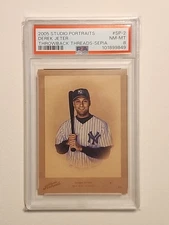 2005 Donruss Studio - Portraits Throwback Threads Derek Jeter #SP-2 Sepia /25 NY