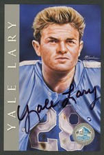 Yale Lary Autograph Football Card (1998 HOF Series) Detroit Lions