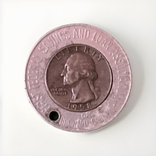 1958 Encased Silver Quarter , First Federal Savings and Loan of Broward Co - T4