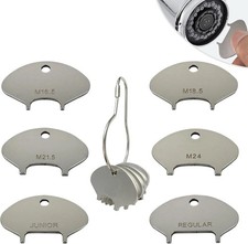 2025 Upgraded 304 Stainless Steel Faucet Aerator Key  Universal Fit for 6 Siz...