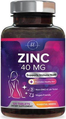 Zinc Supplements 40mg - High Potency Immune Support & 120 Count (Pack of 1) 