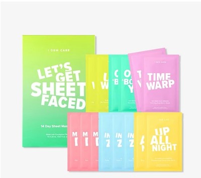I Dew Care Sheet Mask Pack - Let s Get Sheet Faced | 14-Day Sheet Mask Set *NEW*