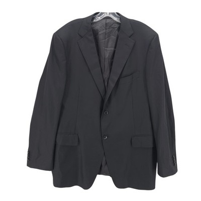 Sartoria Sarar Ermenegildo Zegna Cloth 15 Microns Black Wool Blazer EU 56 US 46R