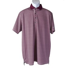 Greyson Polo Shirt Mens Large Maroon Geometric Talking Rock Golf Short Sleeve