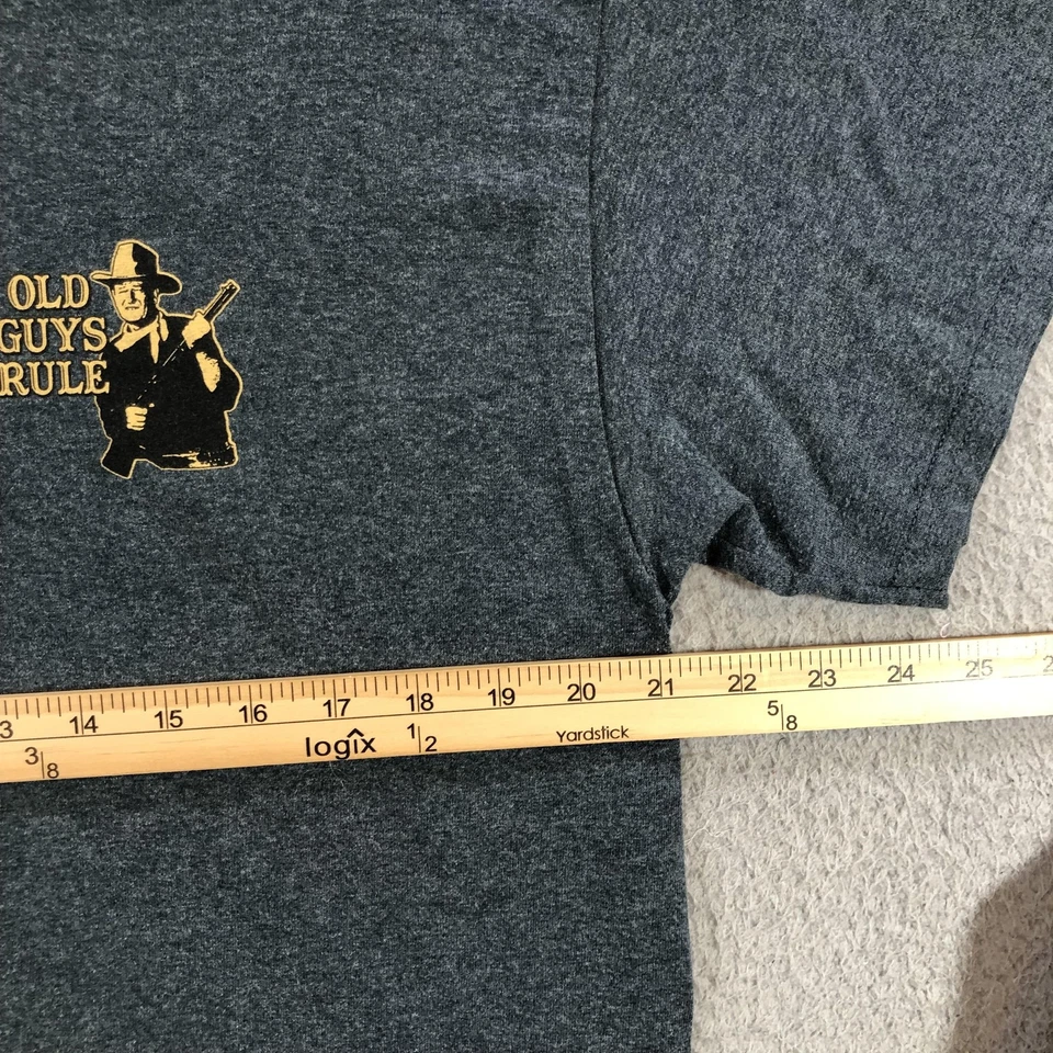 Camisa Old Guys Rule Para Hombres Grande Gris John Wayne Gráfico Camiseta Vaquero Occidental Años 2010 Foto 3 de 4