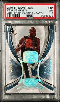 2005 SP Game Used Kevin Garnett Authentic Fabrics Patch /75 Game Worn PSA 7 HOF