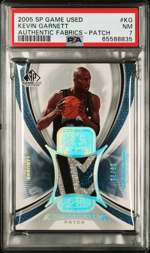 2005 SP Game Used Kevin Garnett Authentic Fabrics Patch /75 Game Worn PSA 7 HOF