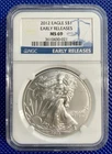 2012 ~ Silver Eagle S$1 ~ NGC MS69 ~ EARLY RELEASES ~ #3610430-021