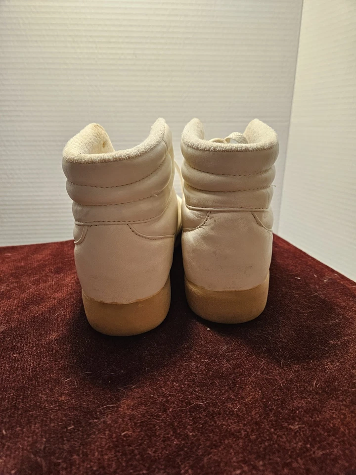 Bass Air Shoes Womens Size 11 Vintage 80s Lace Up White High Top Sneakers - Image 2 of 4