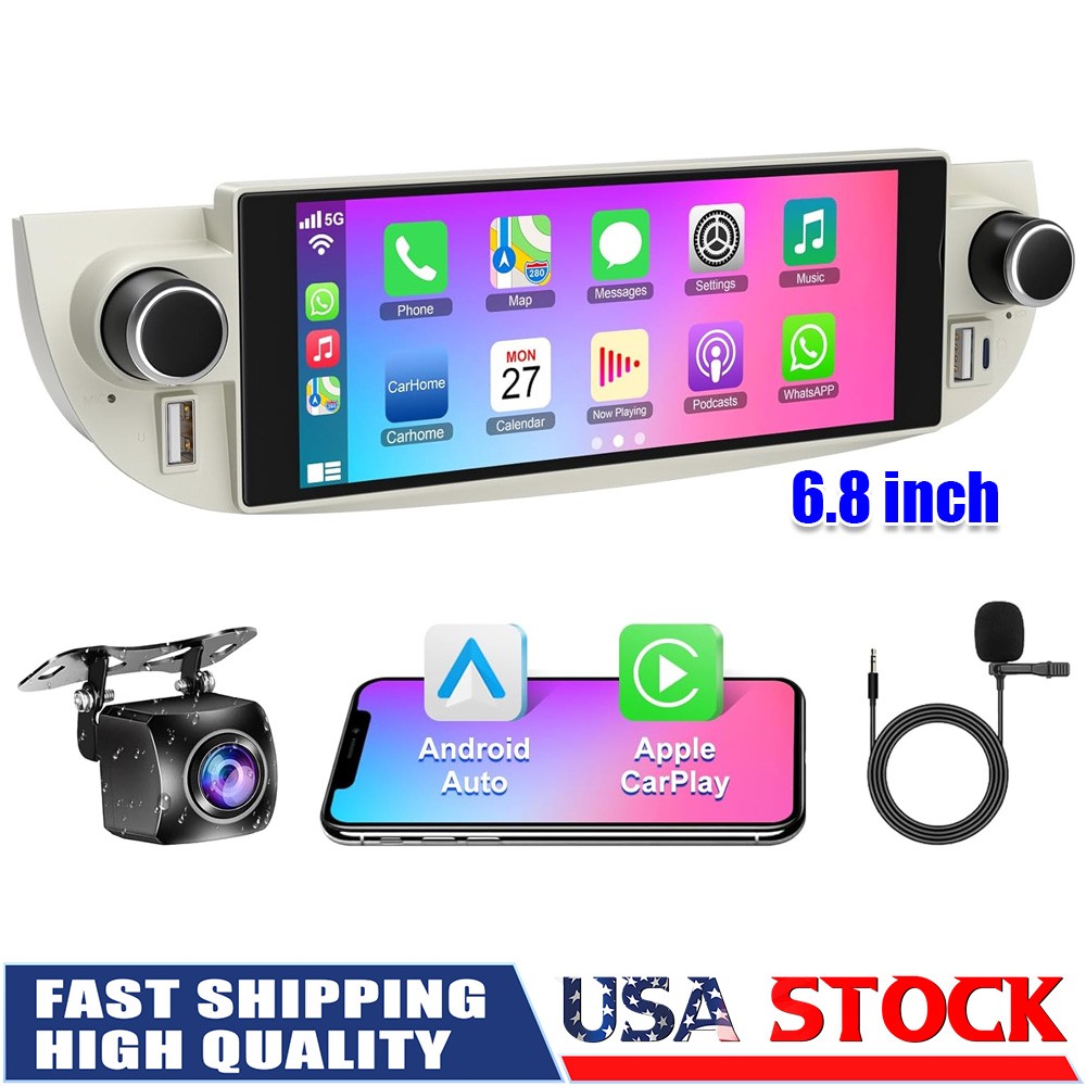 Wireless CarPlay Android 14 Autoradio Für FIAT 500 2007-2015 - 7 Zoll Mit CarPlay & Android Auto Fiat 500 Navi