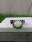 Natural Fire Opal Gemstone with 925 Sterling Silver Ring for Men's #195