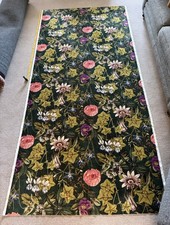 295cm x 140cm Clarke and Clarke Passiflora EMERALD Green Graphic Velvet Fabric 