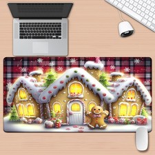 40 90cm1pc XXL Large Christmas Gingerbread House Mouse Pad  Desk - Non-Slip Rub