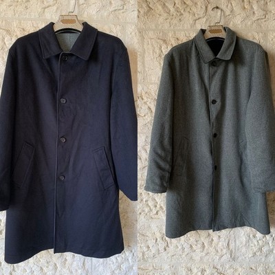 Cortefiel wool Alpaca blend classic double face trench over coat 46R 46L XL