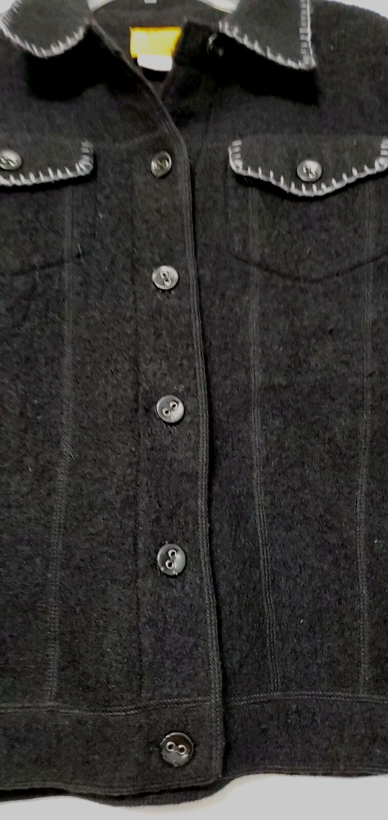 Ruby Rd  Womens Black Jacket Wool Leather Buttons… - image 5