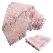 Paisley Mens 3.15'' Gradient Tie and Pocket Square Set 999-blush Pink