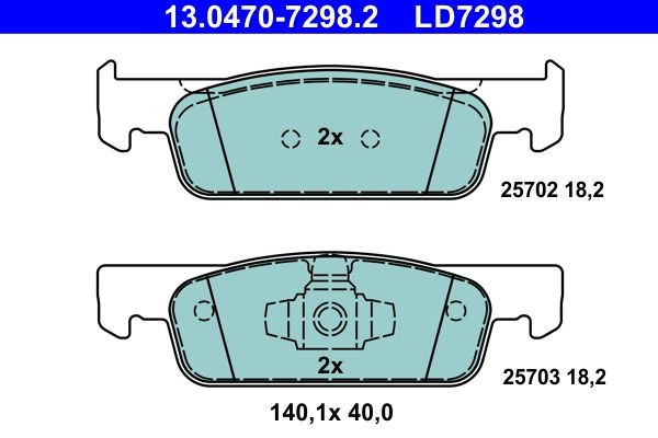 Bremsbelagsatz Scheibenbremse Ate 13.0470-7298.2 (1Satz-1Stk)-image