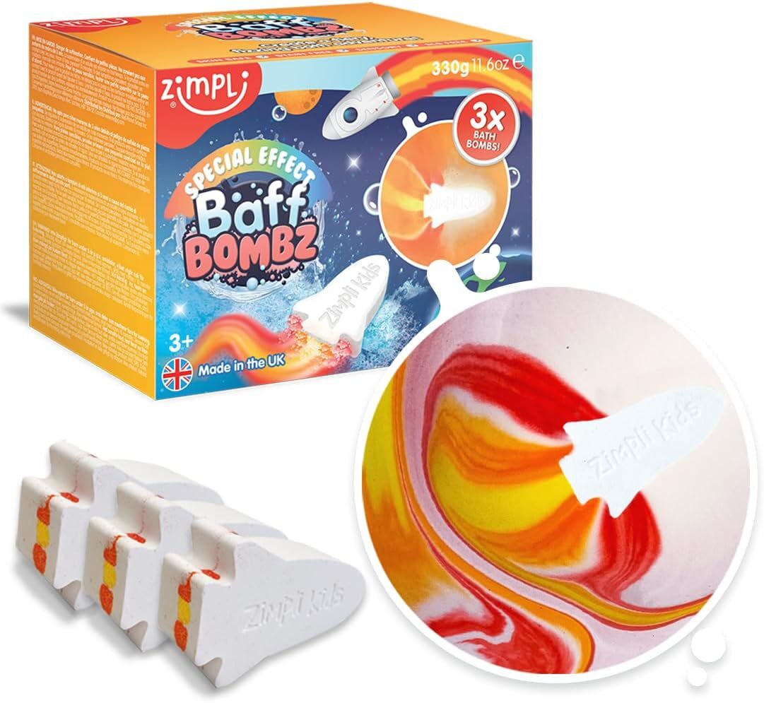 3 bombe a razzo grandi di Zimpli Kids, bombe a effetto speciale per bambini, set