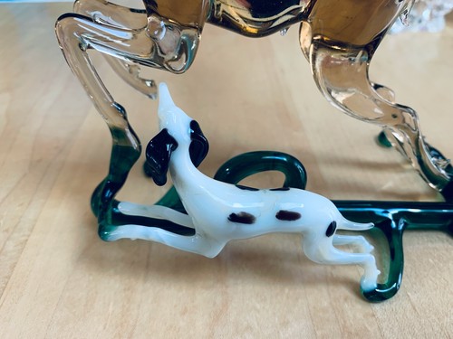 Rare Large Blown Glass Stag and Hunting Dog - Picture 3 of 7