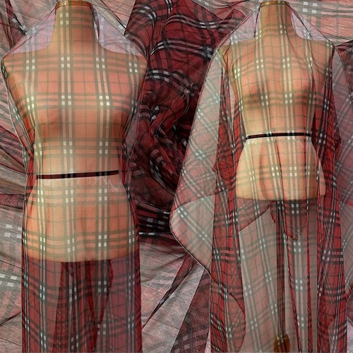 Soft Check Mesh Tulle Net Plaid Fabric Tunic Dress Skirt Curtain Craft Voile DIY - Picture 51 of 62